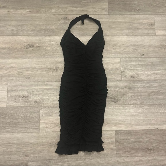 Cache Dresses & Skirts - Cache Black Ruched Halter Dress